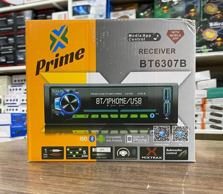 دستگاه پخش صوتی پنل جدا پرایم مدل BT6307B