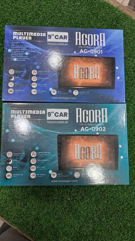 مانیتور اندروید خودرو آگورا 9 اینچ کارپلی دار مناسب انواع سیستم های صوتی دارای 18 ماه گارانتی