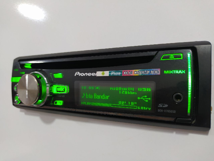 ضبط خودرو پایونیر DEH X7650SD شش خروجه دمو رنگی