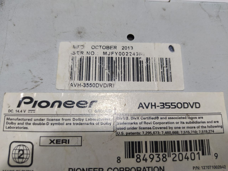 پخش ایندش پایونیر AVH-3550DVD شش خروجه تصویری