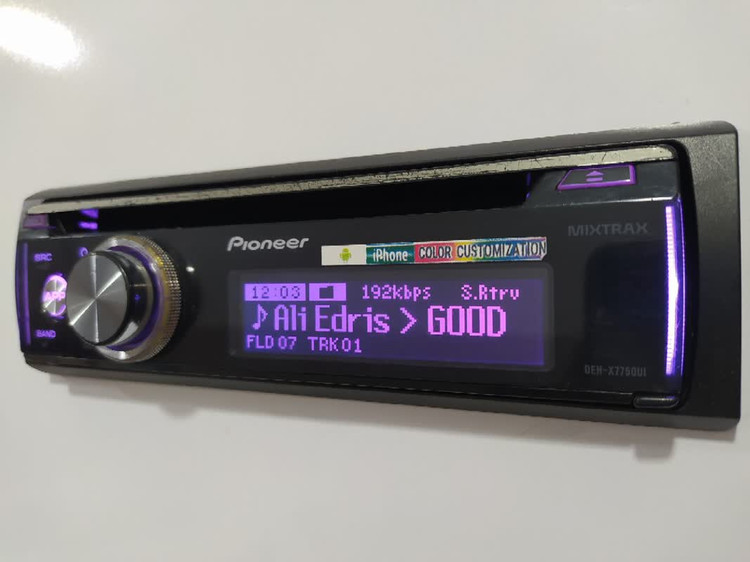 ضبط حرفه ای پایونیرPioneer DEH-X7750UI شش خروجه دمو دار مولتی کالر 4 ولتی