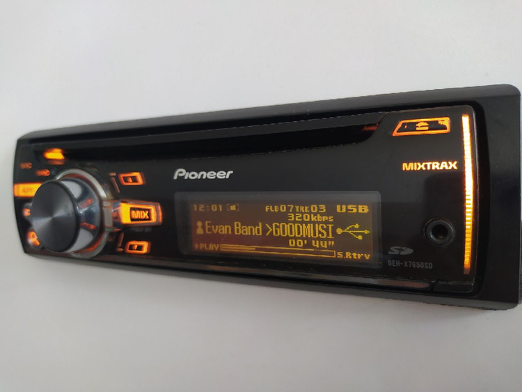ضبط بلوتوث دار حرفه ای پایونیر مدل DEH X7650SD شش خروجه 4.5 ولتی دمو رنگی