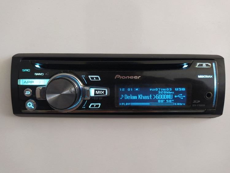 ضبط بلوتوث دار حرفه ای پایونیر مدل DEH X7650SD شش خروجه 4.5 ولتی دمو رنگی