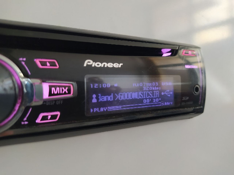ضبط بلوتوث دار حرفه ای پایونیر مدل DEH X7650SD شش خروجه 4.5 ولتی دمو رنگی