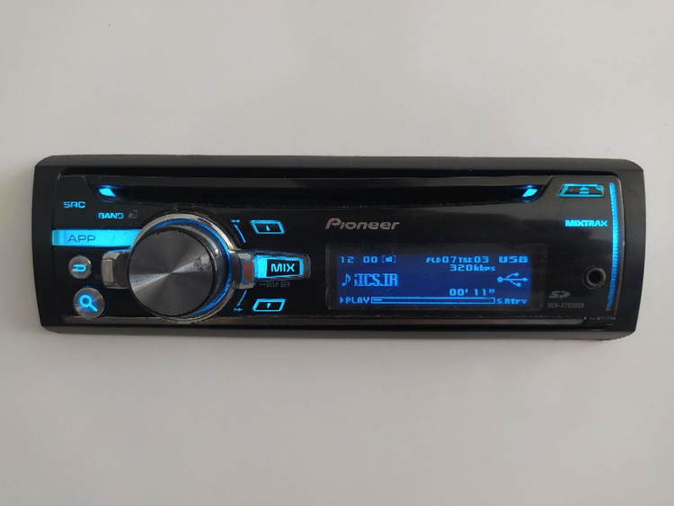 ضبط بلوتوث دار حرفه ای پایونیر مدل DEH X7650SD شش خروجه 4.5 ولتی دمو رنگی