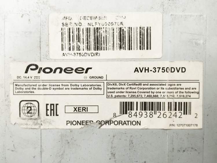 پخش ایندش پایونیر AVH-3750DVD شش خروجه تصویری