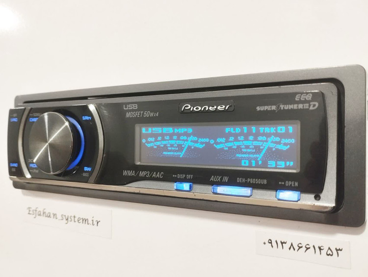 پخش کننده خودرو پایونیر مدل DEH-P6050UB شش خروجه پنل برقی با کارتن و لوازم